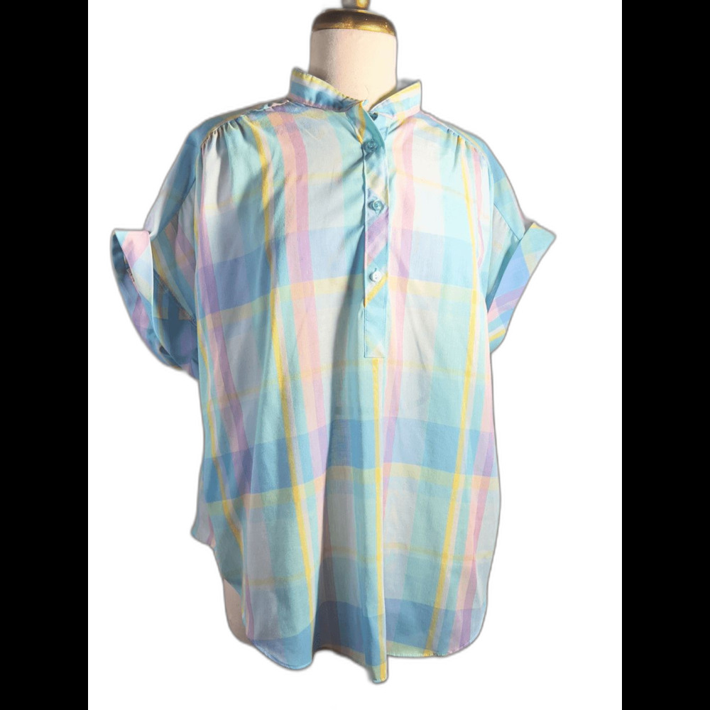 Square One Blouse Size 14 Vintage 90's Cottagecore Coquette Pastel Top